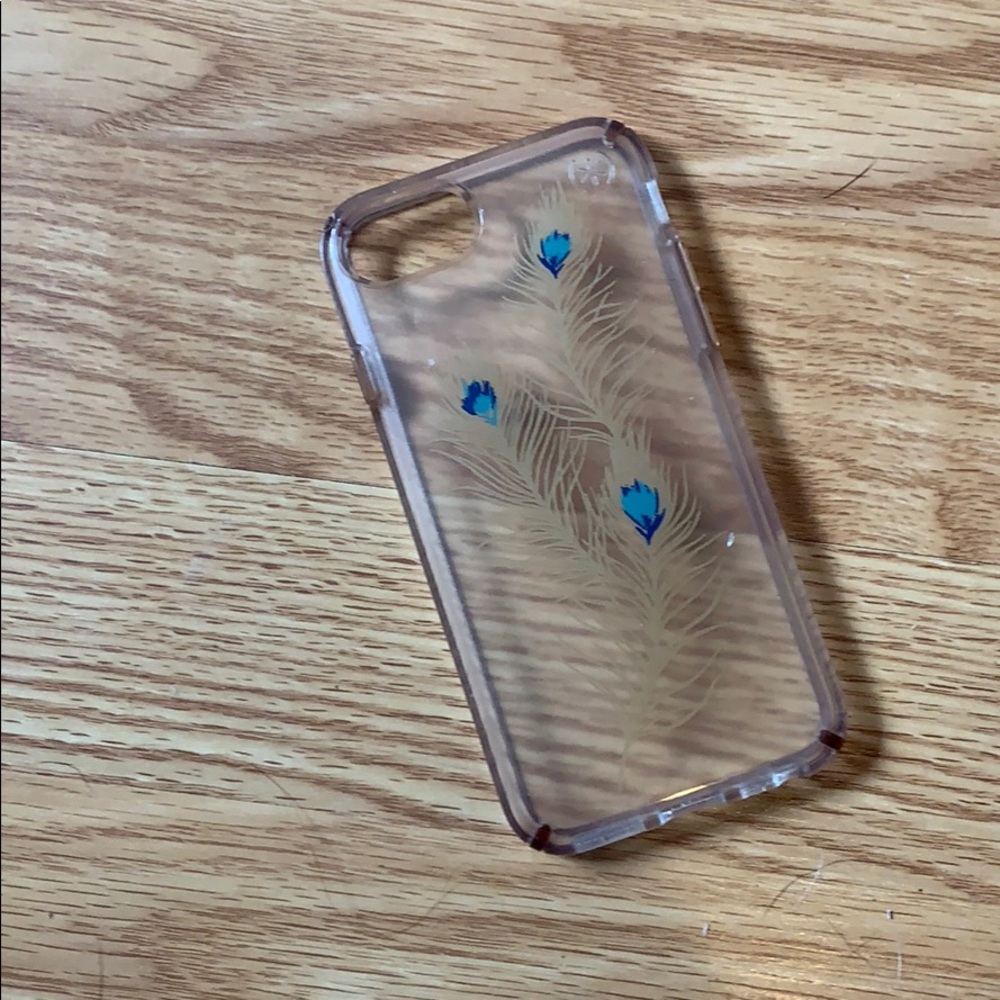 Clear peacock phone case.